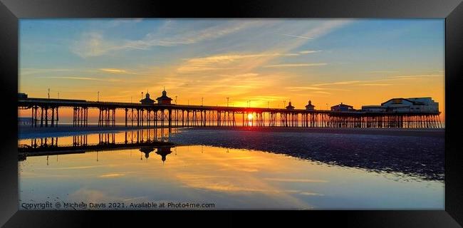 North Pier Sunset Framed Print by Michele Davis