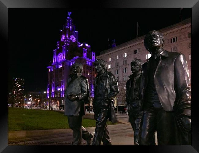 The Beatles, Liverpool Waterfront Framed Print by Michele Davis