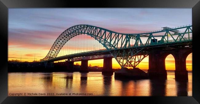 Silver Jubilee Bridge, Sunset Framed Print by Michele Davis