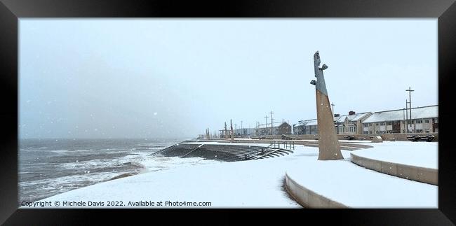 Cleveleys Promenade Snowfall Framed Print by Michele Davis