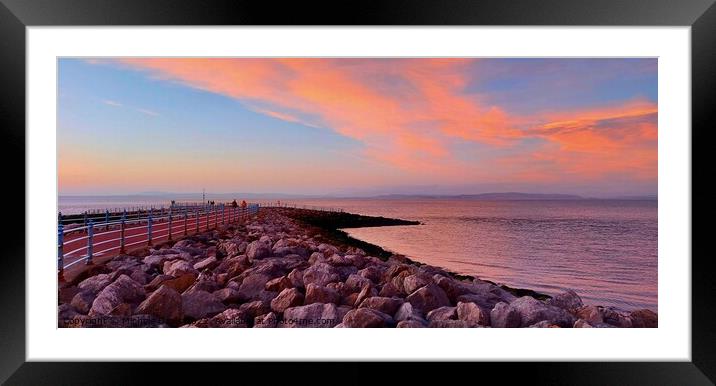 Morecambe Stone Jetty Sunset Framed Mounted Print by Michele Davis