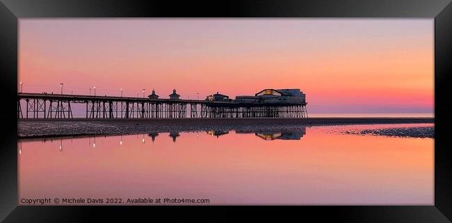 North Pier, Twilight Reflections Framed Print by Michele Davis
