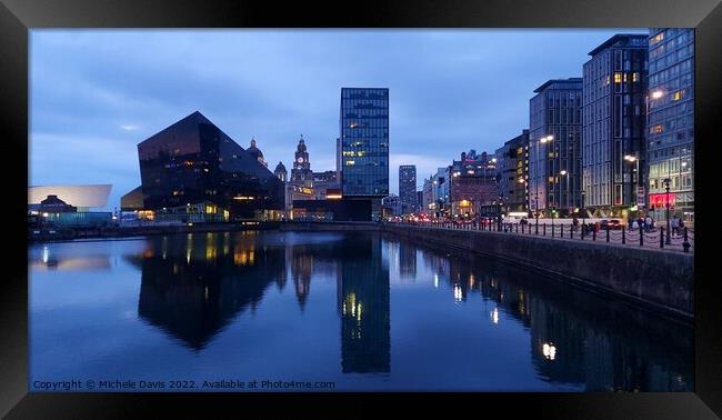 Mann Island, Blue Hour Reflections Framed Print by Michele Davis