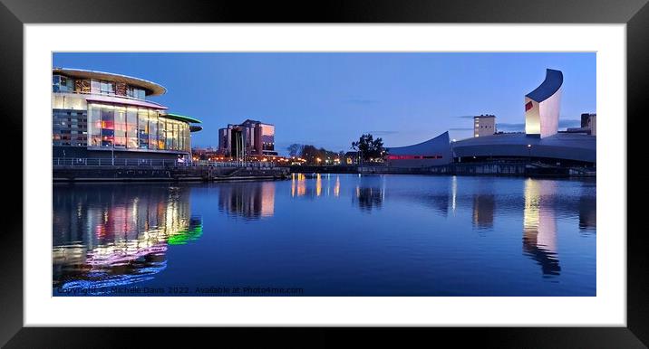Salford Quays, Blue Hour Reflections Framed Mounted Print by Michele Davis