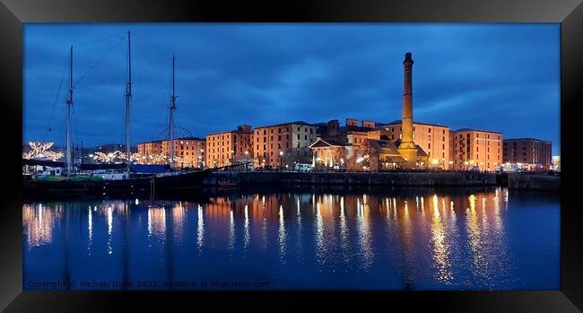 Royal Albert Dock, Blue Hour Framed Print by Michele Davis