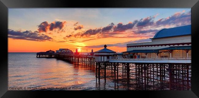 North Pier Sunset Framed Print by Michele Davis