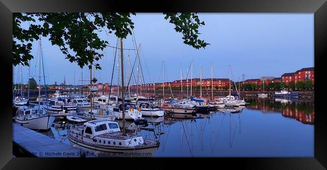 Preston Marina Reflections Framed Print by Michele Davis