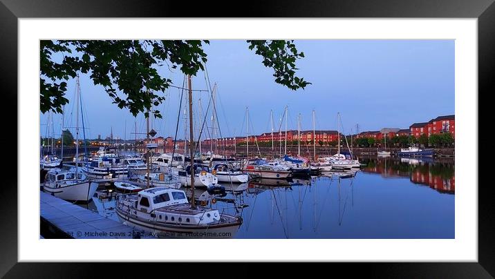 Preston Marina Reflections Framed Mounted Print by Michele Davis