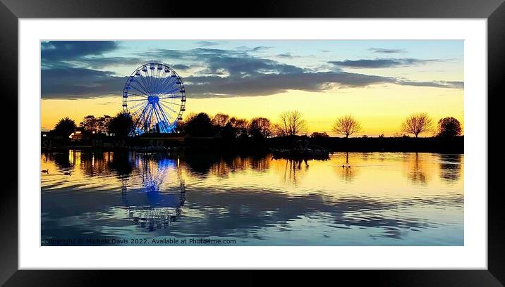 Southport Big Wheel Twilight Framed Mounted Print by Michele Davis