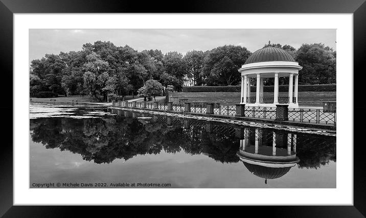 Stanley Park Bandstand, Monochrome Framed Mounted Print by Michele Davis