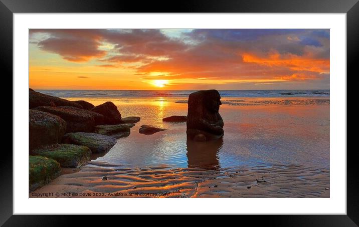 Cleveleys Beach Sunset Framed Mounted Print by Michele Davis