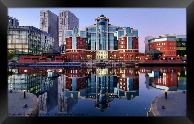 Salford Quays Reflections Framed Print by Michele Davis