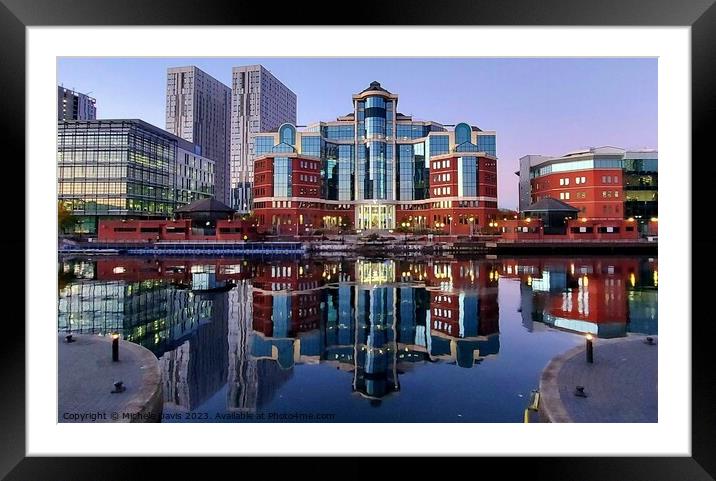 Salford Quays Reflections Framed Mounted Print by Michele Davis