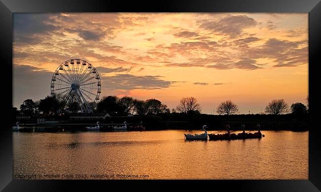 Southport Marine Lake Sunset Framed Print by Michele Davis