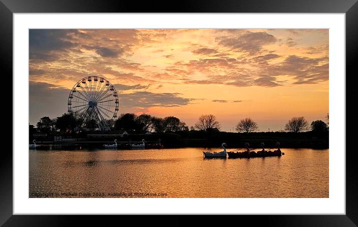 Southport Marine Lake Sunset Framed Mounted Print by Michele Davis