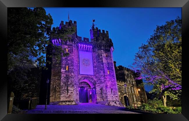 Lancaster Castle Illuminated Framed Print by Michele Davis