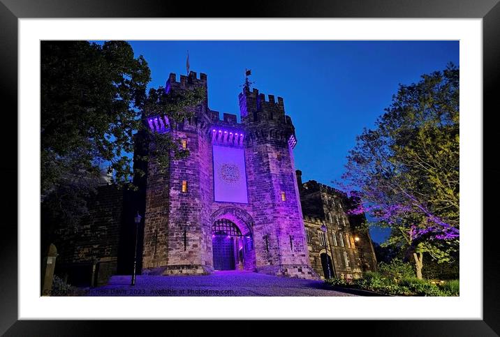 Lancaster Castle Illuminated Framed Mounted Print by Michele Davis