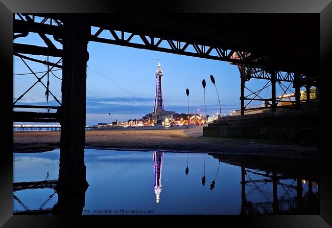 Blackpool Tower Reflections Framed Print by Michele Davis