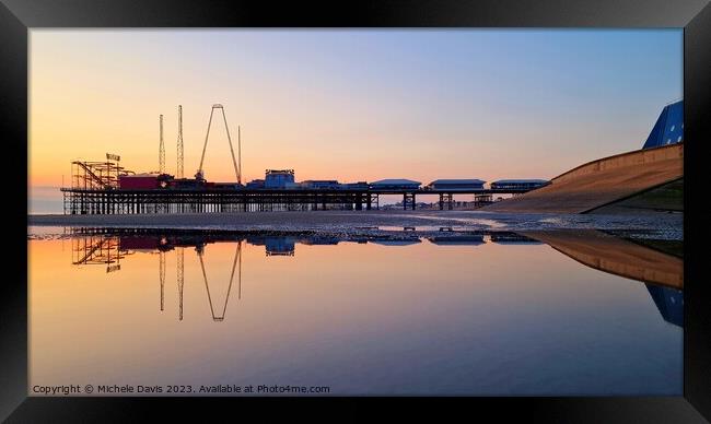 South Pier Reflections Framed Print by Michele Davis