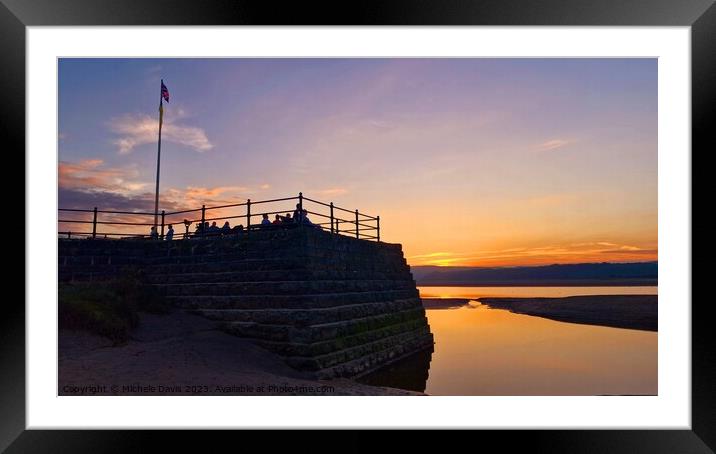 Arnside Pier Sunset Framed Mounted Print by Michele Davis