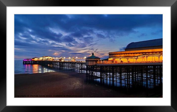 North Pier Twilight Framed Mounted Print by Michele Davis