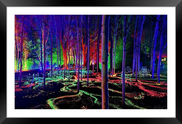 Christmas Illuminated Light Trail Framed Mounted Print by Michele Davis