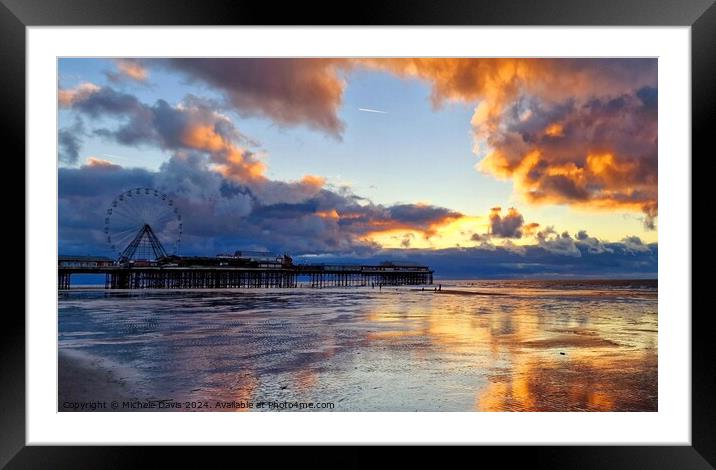 Central Pier Sunset Clouds Framed Mounted Print by Michele Davis