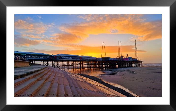 South Pier Sunset Framed Mounted Print by Michele Davis