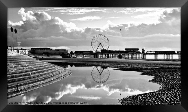 Central Pier Reflections Framed Print by Michele Davis