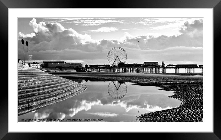 Central Pier Reflections Framed Mounted Print by Michele Davis