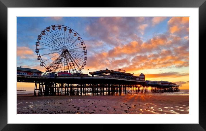 Central Pier sunset Framed Mounted Print by Michele Davis