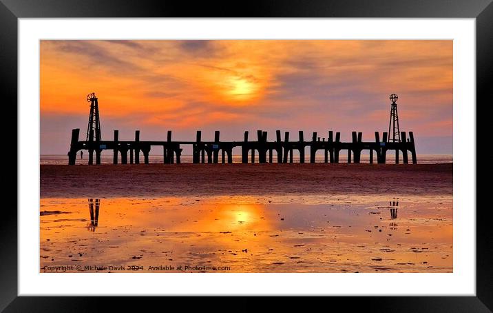 St Anne's Pier Jetty Sunset Framed Mounted Print by Michele Davis