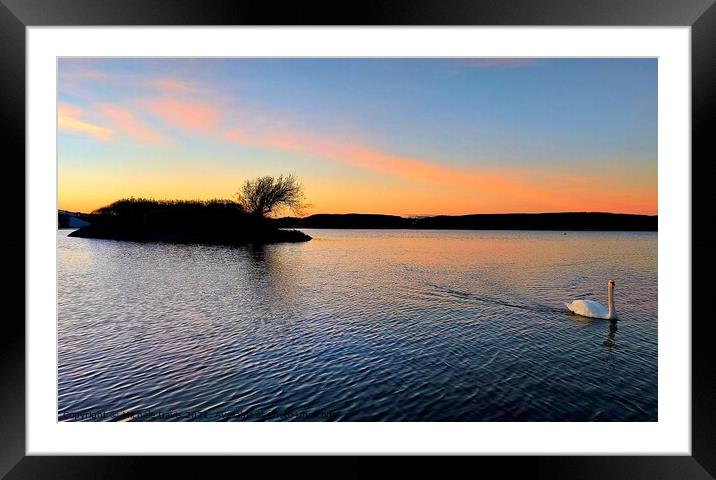 Sunset Fleetwood Boating Lake Framed Mounted Print by Michele Davis