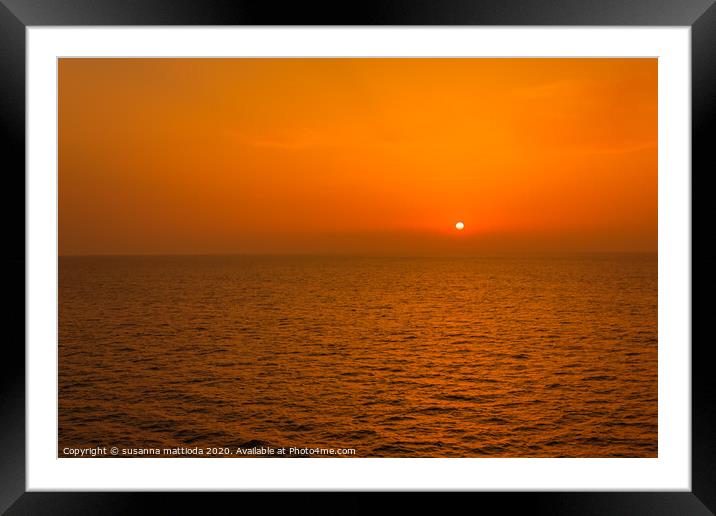 Ibiza seascape. A spectacular sea sunset seen from Framed Mounted Print by susanna mattioda