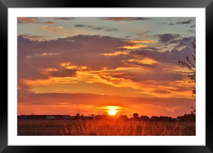 Terrington st Clement sunset Framed Mounted Print by Sam Owen