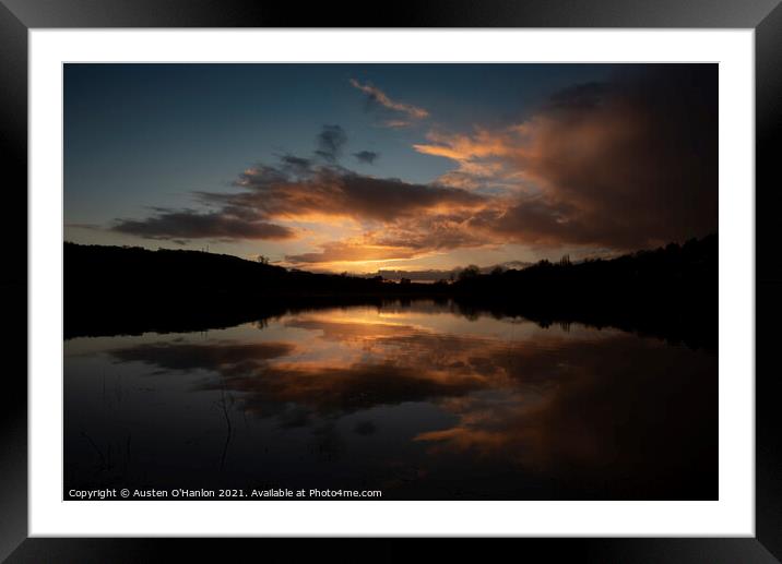 Sunset on Bathampton meadows Framed Mounted Print by Austen O'Hanlon