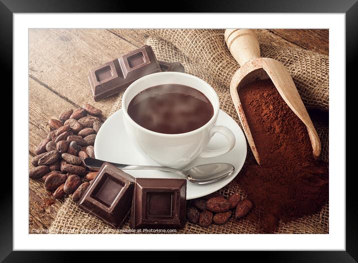 Cup of hot chocolate Framed Mounted Print by Antonio Gravante