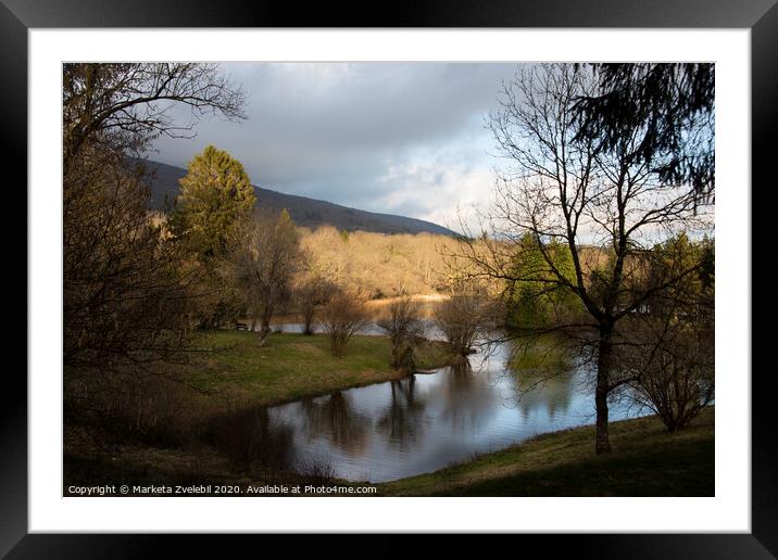 A beautiful lake and mountain landscape Framed Mounted Print by Marketa Zvelebil