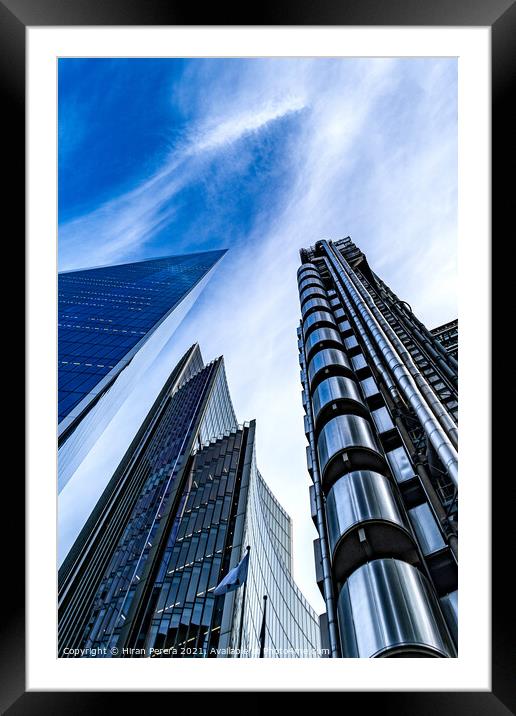 Lloyds, Leadenhall and Willis Buildings, City of London Framed Mounted Print by Hiran Perera
