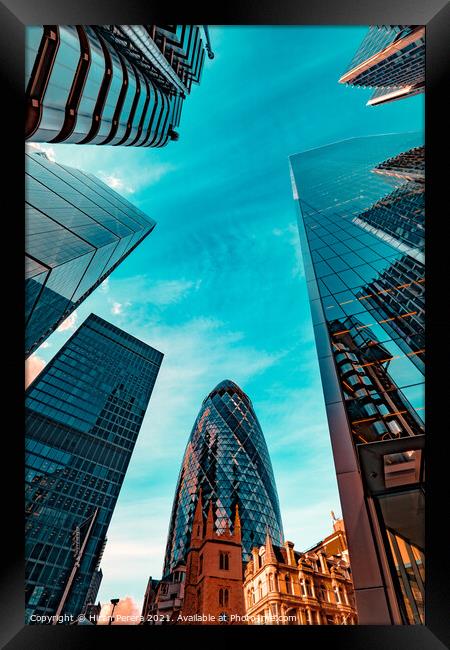 The Gherkin, Lloyds, The Scalpel, Leadenhall and Willis Buildings, City of London Framed Print by Hiran Perera
