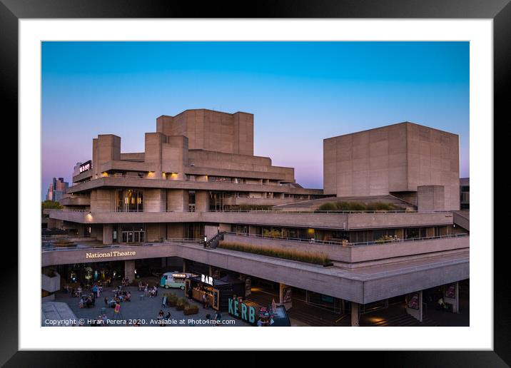 The National Theatre at Sunset Framed Mounted Print by Hiran Perera
