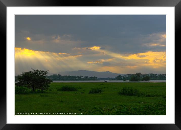 Sunset clouds at Lake Naivasha, Kenya Framed Mounted Print by Hiran Perera