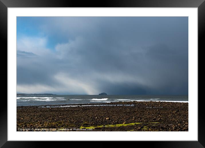 Storm over Bass Rock Framed Mounted Print by Mike Byers
