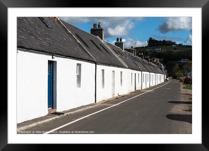 Idyllic Fishing Village Cottages Framed Mounted Print by Mike Byers