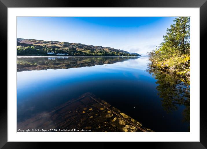 Serene Reflections: Captivating Loch Awe Landscape Framed Mounted Print by Mike Byers