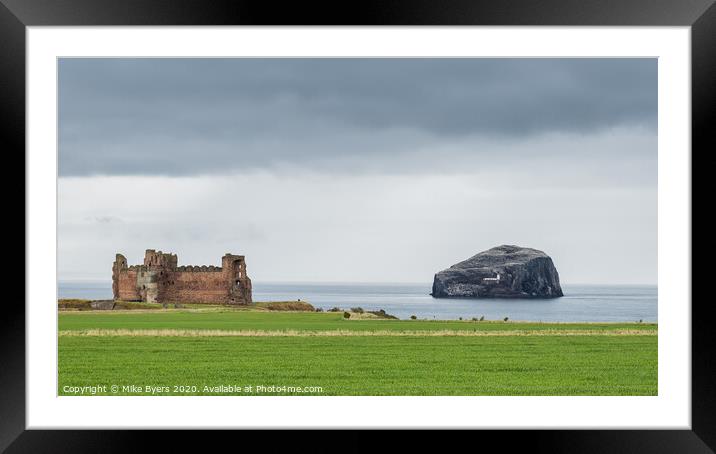 Tantallon Castle and Bass Rock Framed Mounted Print by Mike Byers