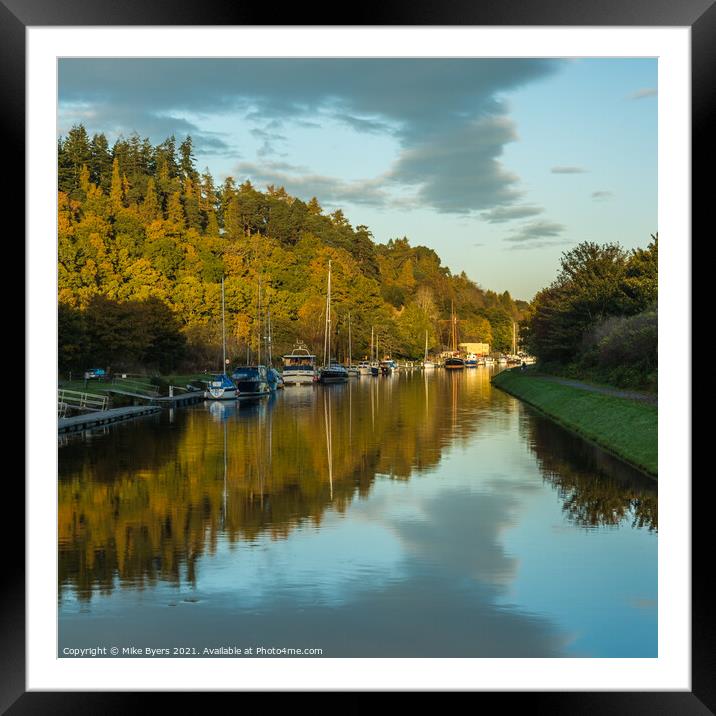 Boats tied up near Loch Ness Framed Mounted Print by Mike Byers
