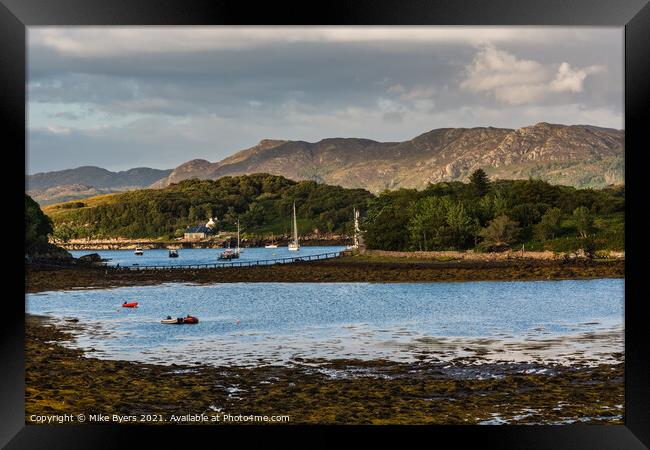 The Bay at Badachro, Scottish Highlands Framed Print by Mike Byers