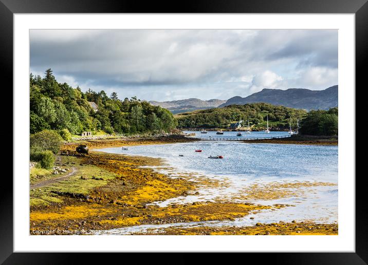 Serene Badachro Bay: A Tranquil Maritime Haven Framed Mounted Print by Mike Byers