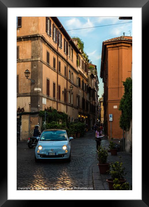 "Enchanting Twilight in Trastevere" Framed Mounted Print by Mike Byers